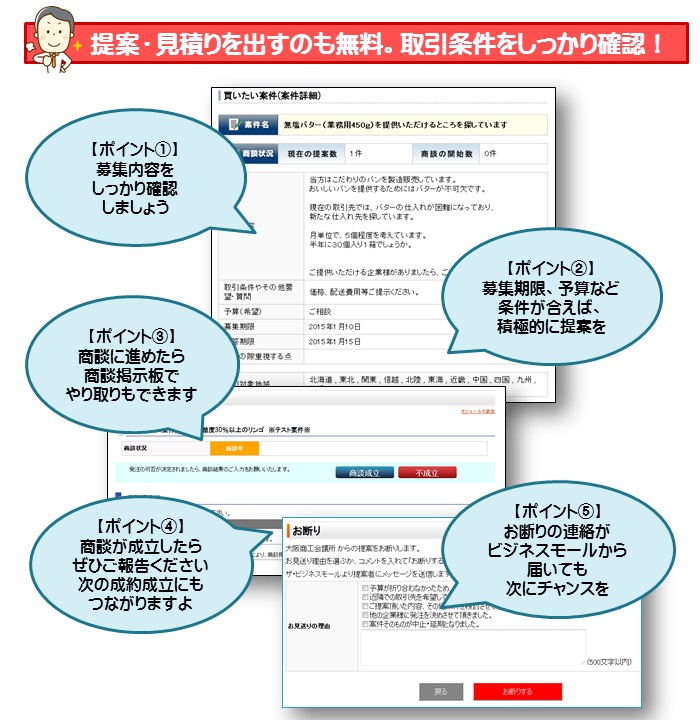 商談モール売り手のポイント
