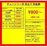 チップソーの目立て料金表