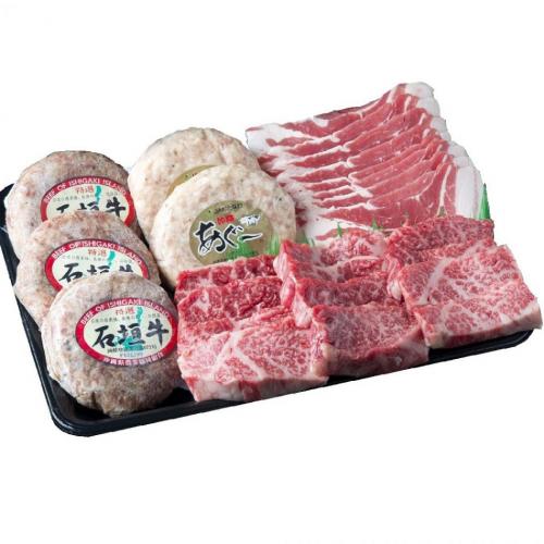 お肉 ギフト 沖縄県産和牛　石垣牛とあぐー豚の三昧セット 《贈答用化粧箱入り》