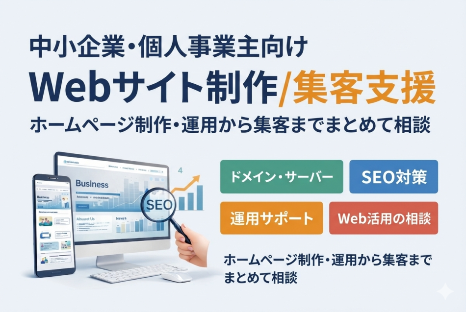 中小企業・個人事業主向けWebサイト制作／集客支援