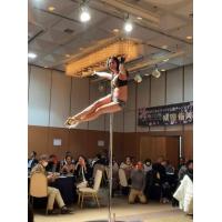 ポールがない場所も自立式ポールを設置してポールダンスショー可能