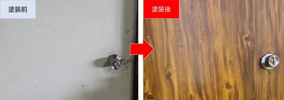 素材にリアルな木目調模様を付加する塗装