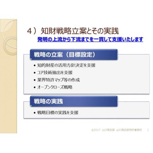 ４）知財戦略立案とその実践