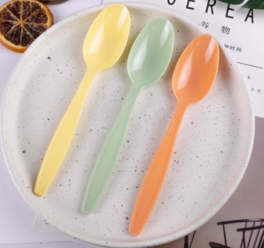かわいい色の生分解性プラスチックのミニスプーン、スプーン、フォーク、ナイフ