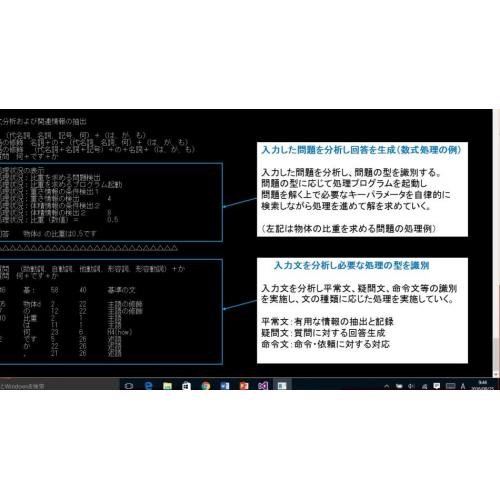 様々な処理(言語解釈、会話、質問応答、問題処理)が可能