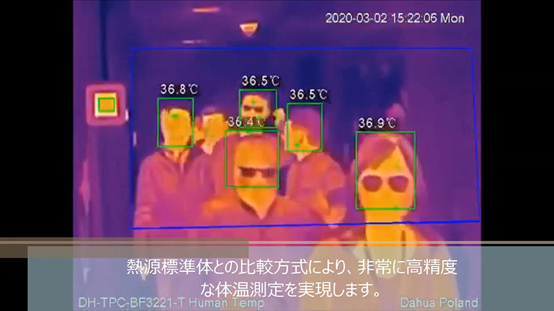 AIが発熱者を見逃さない！一度に複数人の体表温測定が可能な非接触型サーマルカメラ