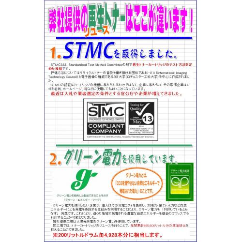 ■再生(リユース)トナーは、環境に対するコスト(負荷)も減らします。