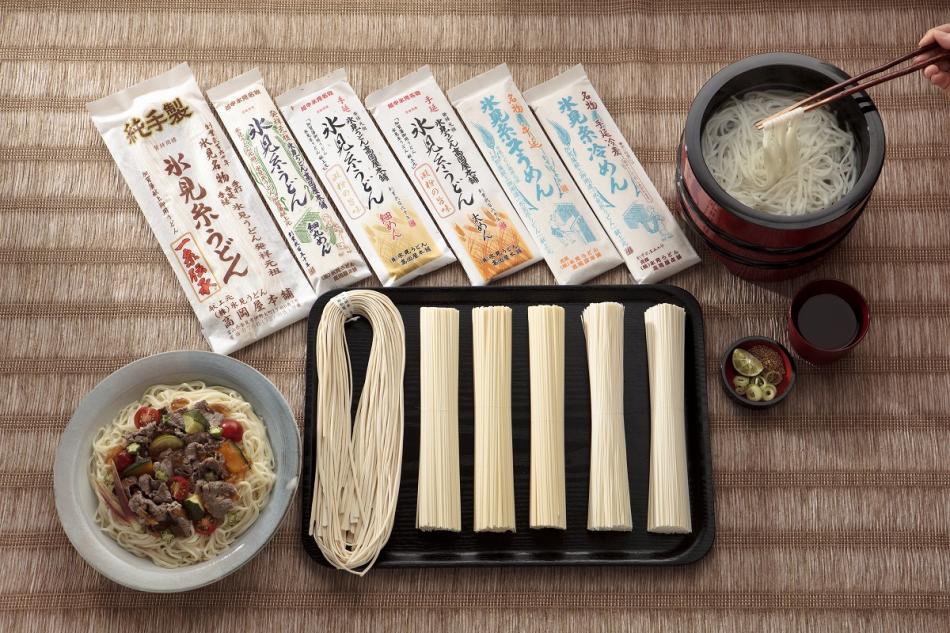 乾燥うどん10種類とその他の乾めん３種類の紹介