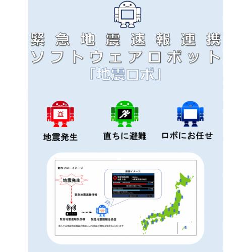 緊急地震速報連携ソフトウェアロボット「地震ロボ」