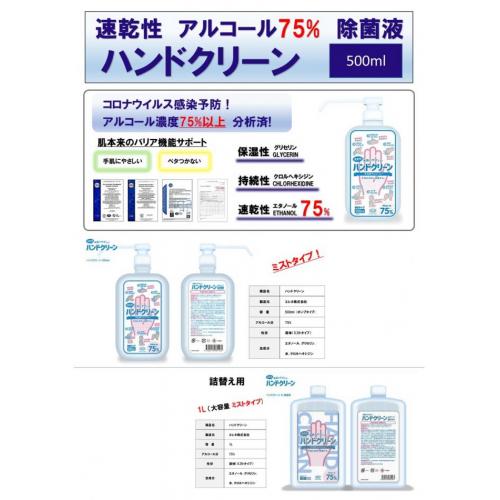手肌にやさしい ハンドクリーン 【アルコール75%】