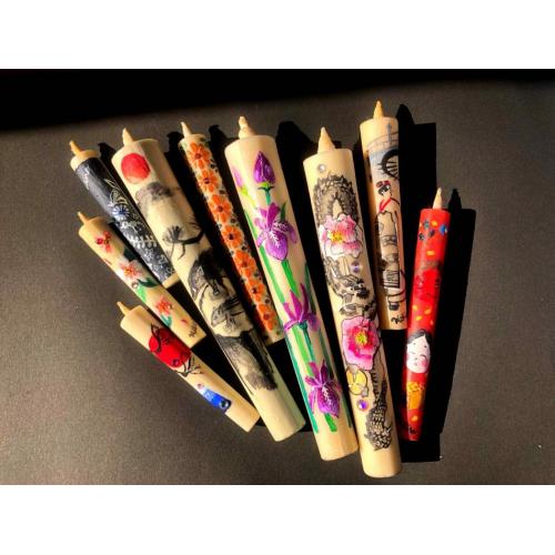 松井の岡崎手描き絵ろうそく プレゼント 贈り物セット 最高級本和ろうそく