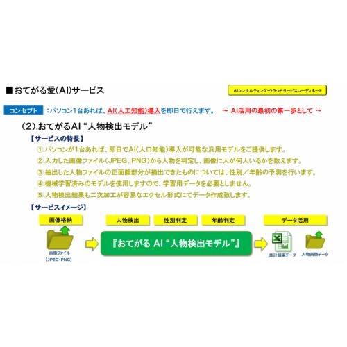 『おてがる愛(AI)サービス』おてがるAI “人物検出モデル” (費用:5万円)