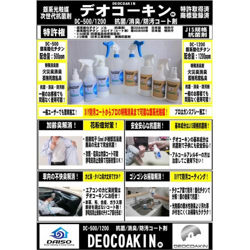 銀系光触媒 デオコーキン アレル物質を水と二酸化炭素に分解!