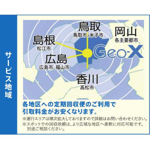 機密書類・文書の回収地域： 岡山、広島、福山、松江、鳥取、米子、松江、高松