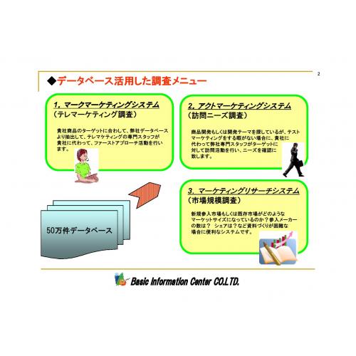 ～ 50万件のデータベースを活用した販路開拓のご案内～　