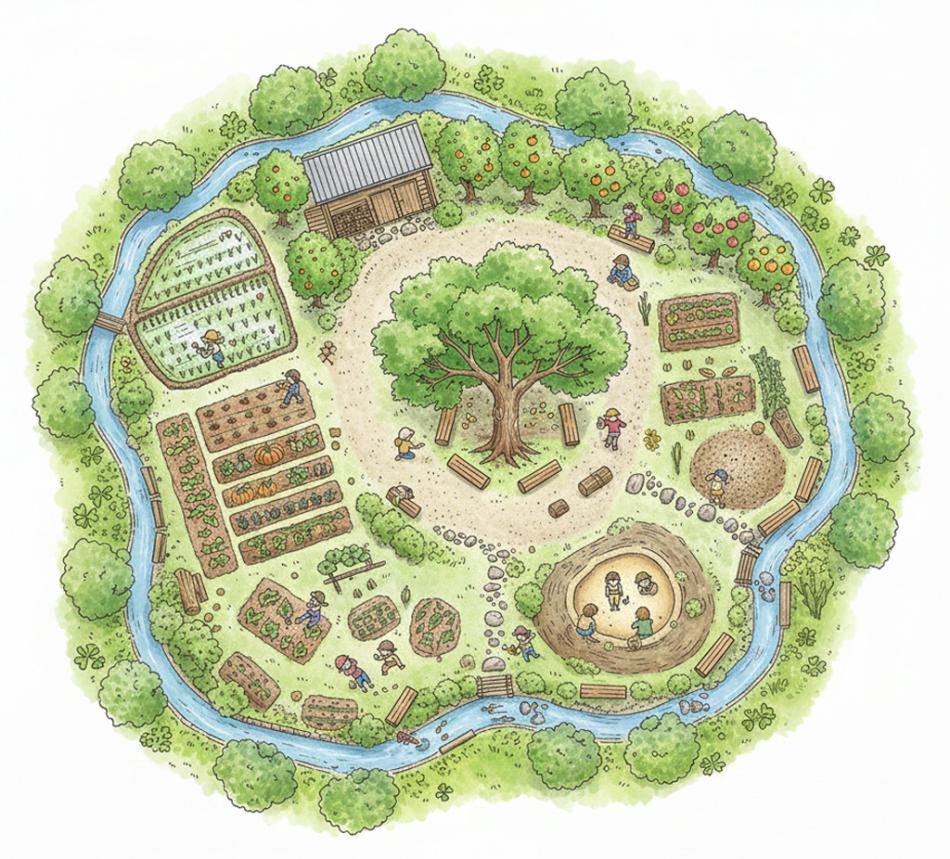 【園庭デザイン・施工】子どもたちの感性を育む、自然共生型の園庭づくり　仙台・埼玉