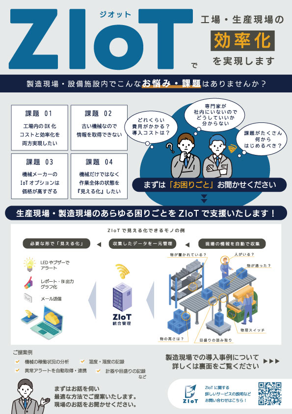 製造現場・作業現場の“困った”をIoTで解決！Ziot（ジオット）のご紹介