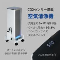 CO2センサー搭載　換気タイミングをお知らせする　静電気フィルタ式空気清浄機