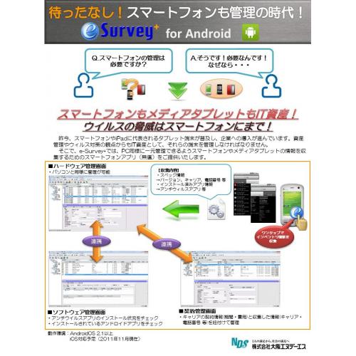 スマートフォンも管理の時代! e-Survey+ for Android
