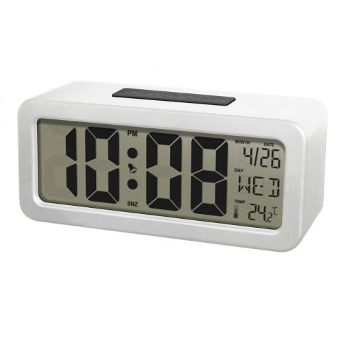 LCDデジタルクロック クロル ホワイト LCD-007WH