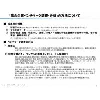 国内・海外の製造業向けの「競合企業のベンチマーク調査・分析」のご提案