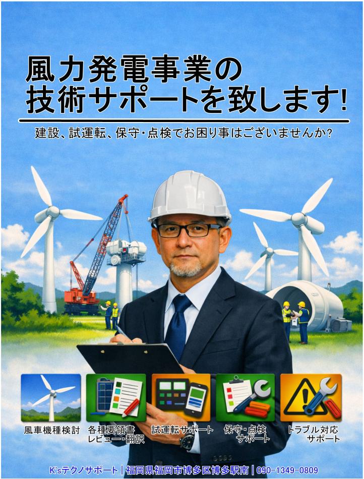 風力発電事業の技術コンサルタント
