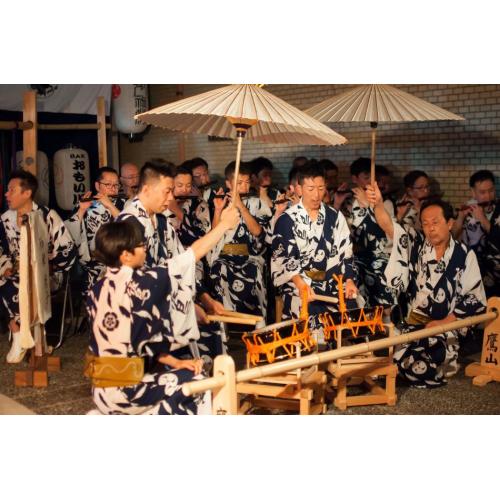大阪・関西万博の常設京都店舗「おこしやす 京の小路」で祇園祭 鷹山囃子方が生演奏