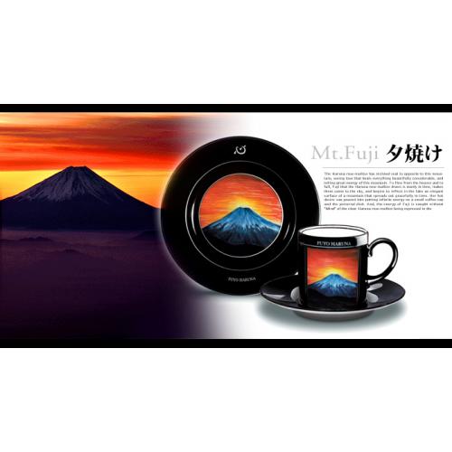 富士山カップ&ソーサー・絵皿 夕焼け